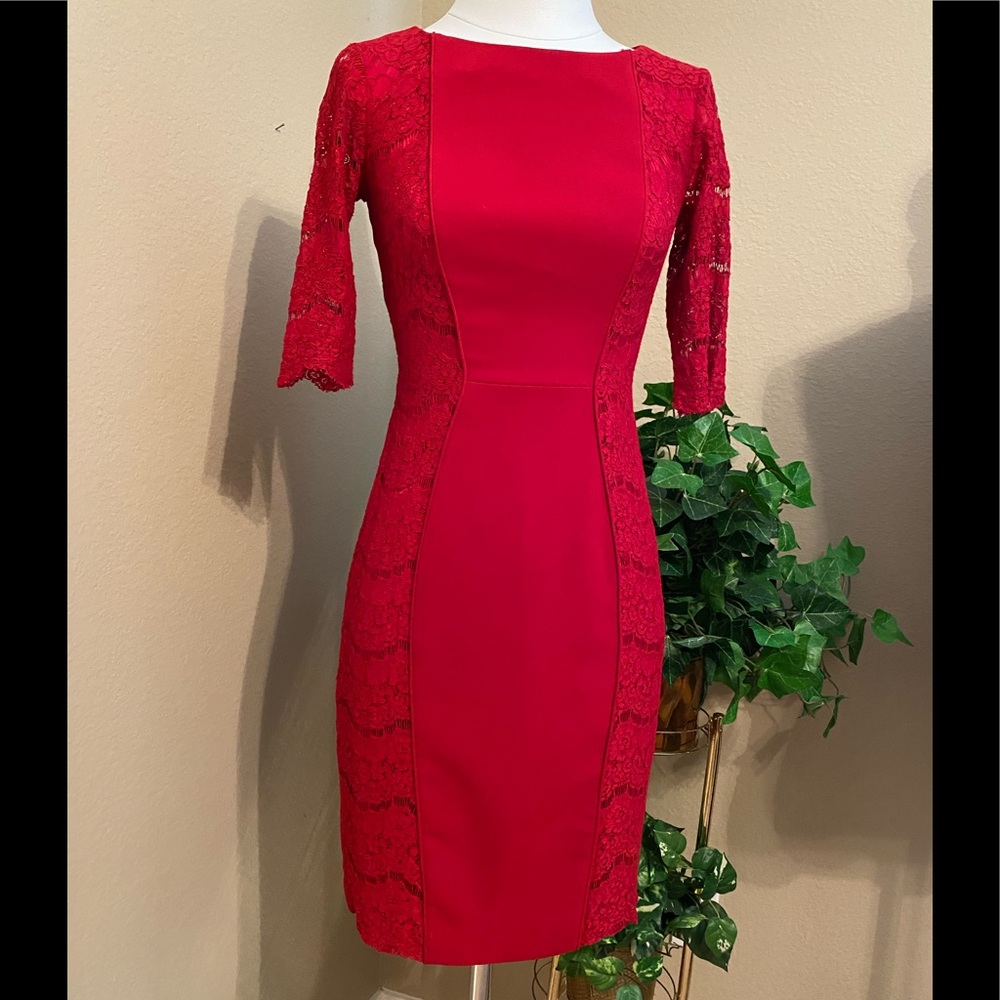 Antonio Melani stunning deep red dress. Size 0